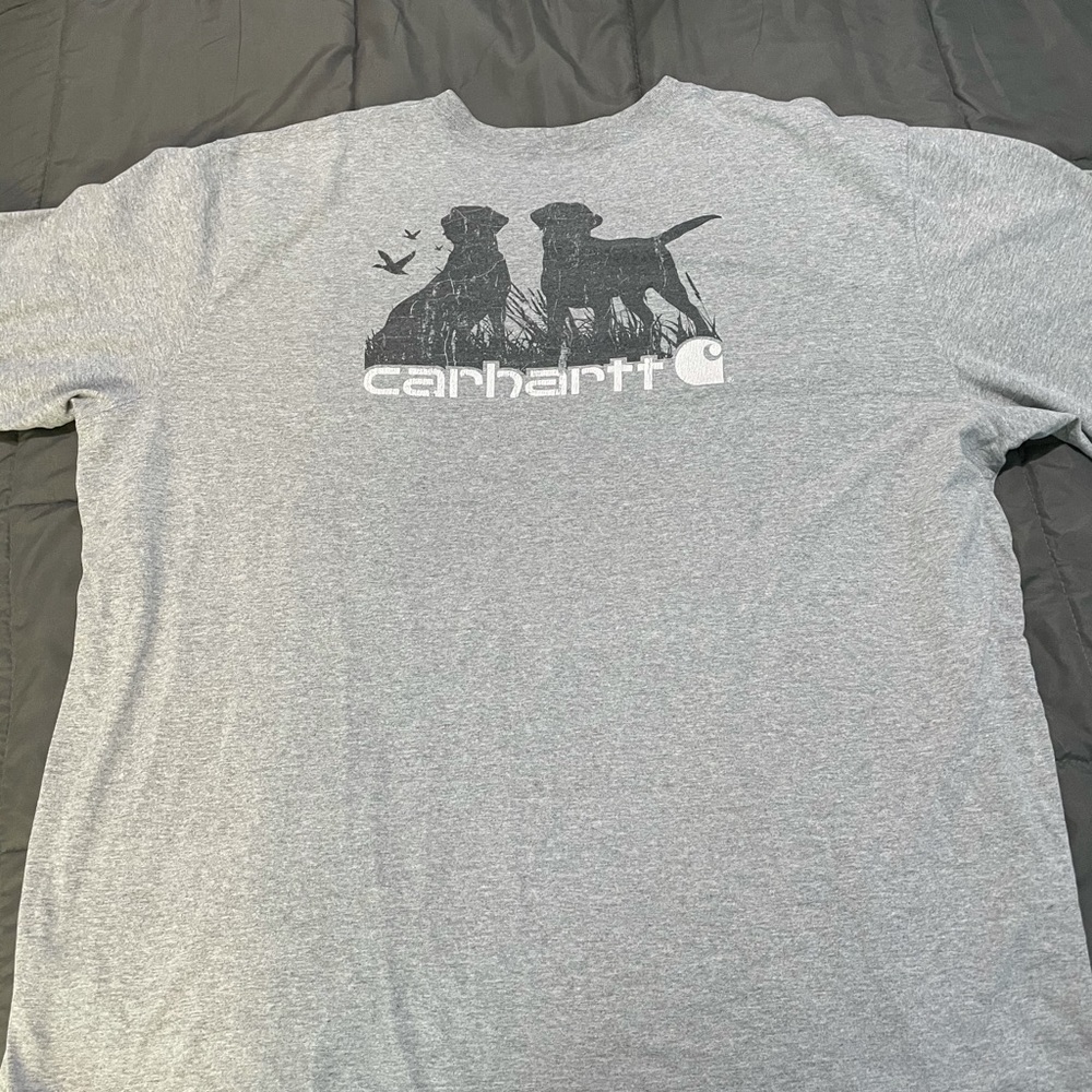 Cathartt Men’s 3XL grey pocket detail with dogs